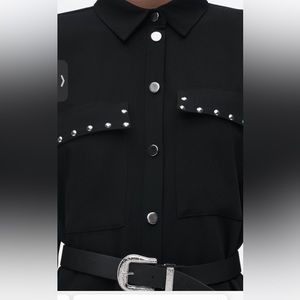 Women Zara STUDDED MINI DRESS